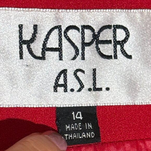 Kasper A.S.L. Vibrant Red Blazer Jacket Size 14 - Picture 3 of 7